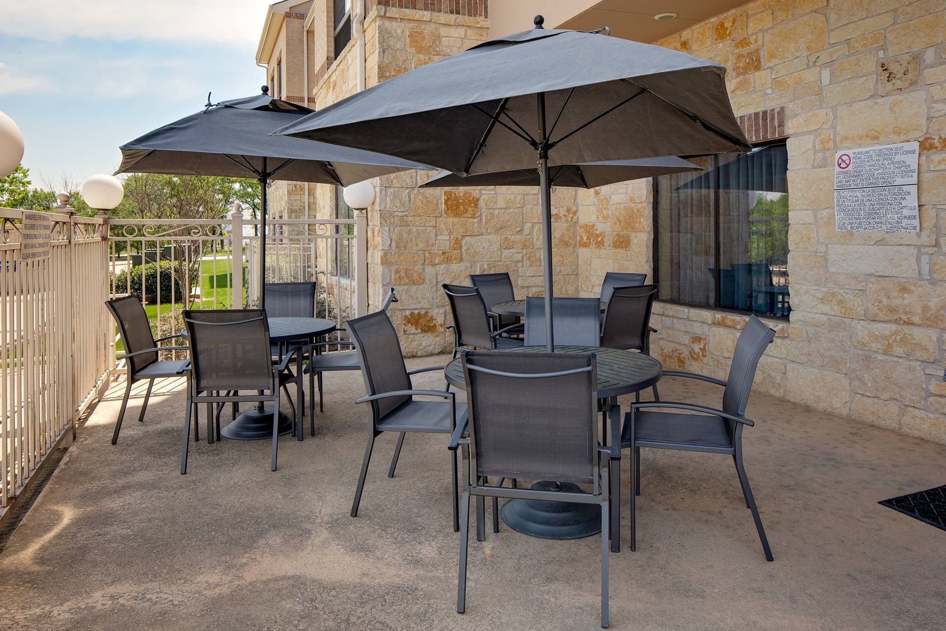 Covered patio with ocean view