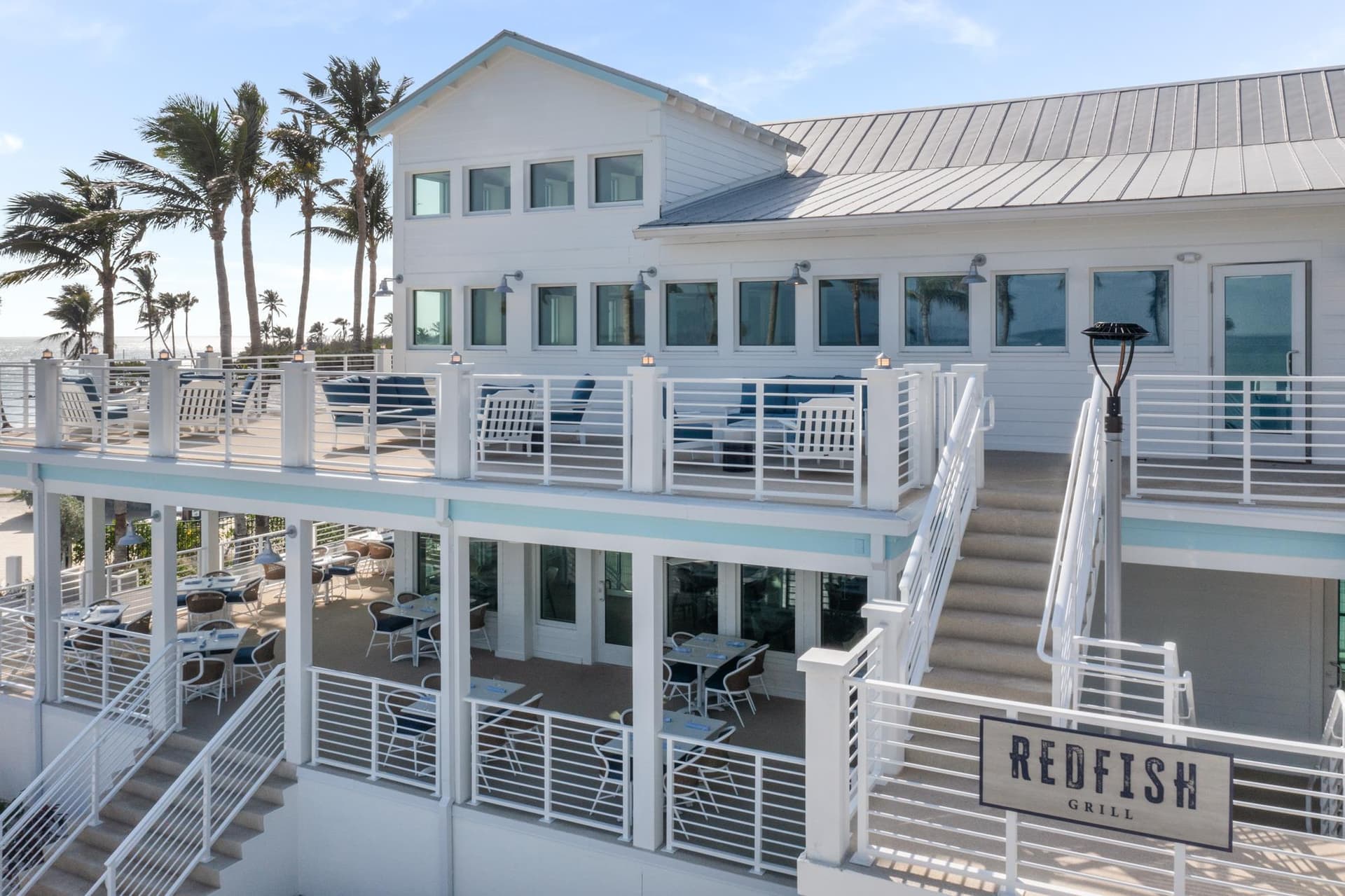 Covered patio with ocean view