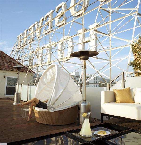 Covered patio with ocean view