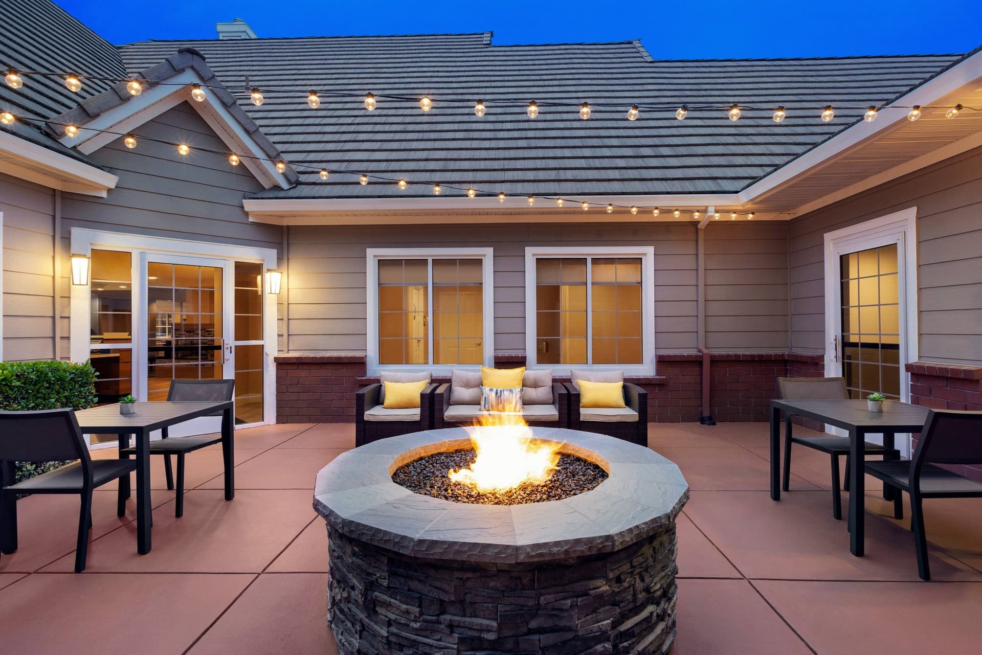 Covered patio with ocean view