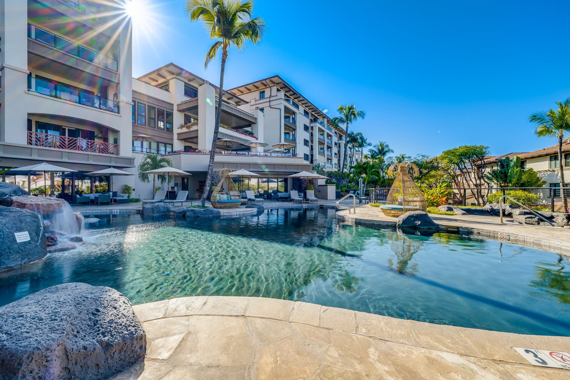 Covered patio with ocean view