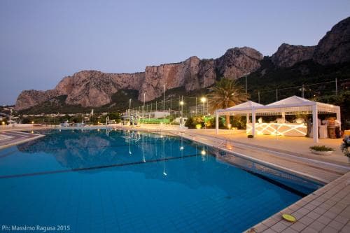 Night scene with hammock