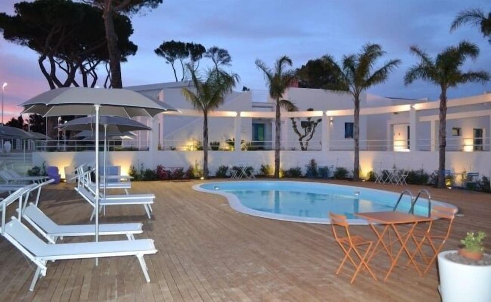 Covered patio with ocean view