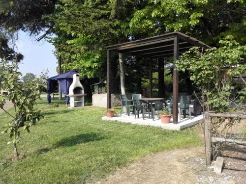 Covered patio with ocean view