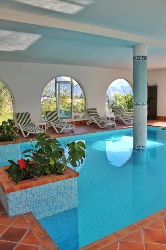 Covered patio with ocean view