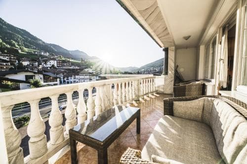 Covered patio with ocean view