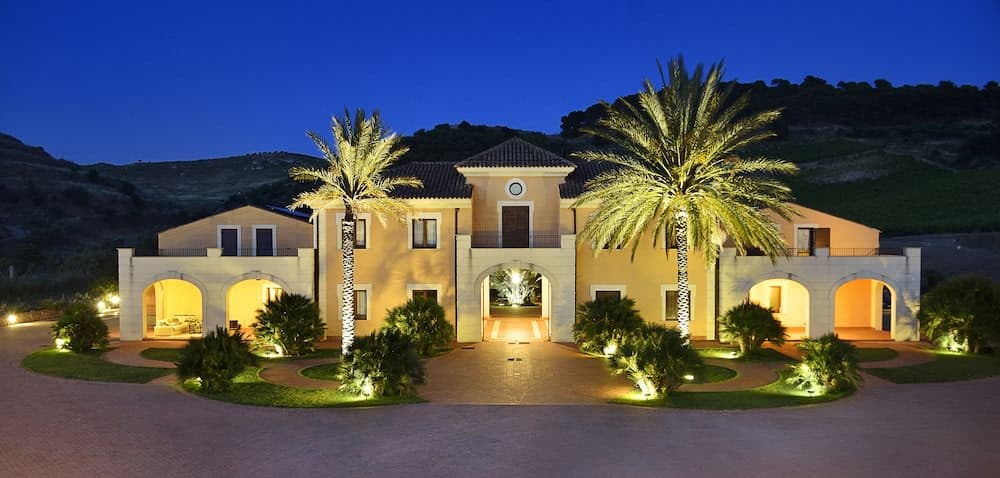 Covered patio with ocean view
