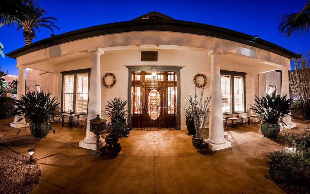 Covered patio with ocean view