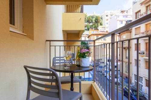 Covered patio with ocean view