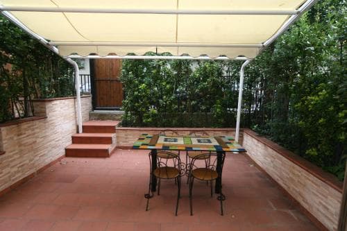 Covered patio with ocean view