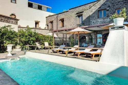 Covered patio with ocean view