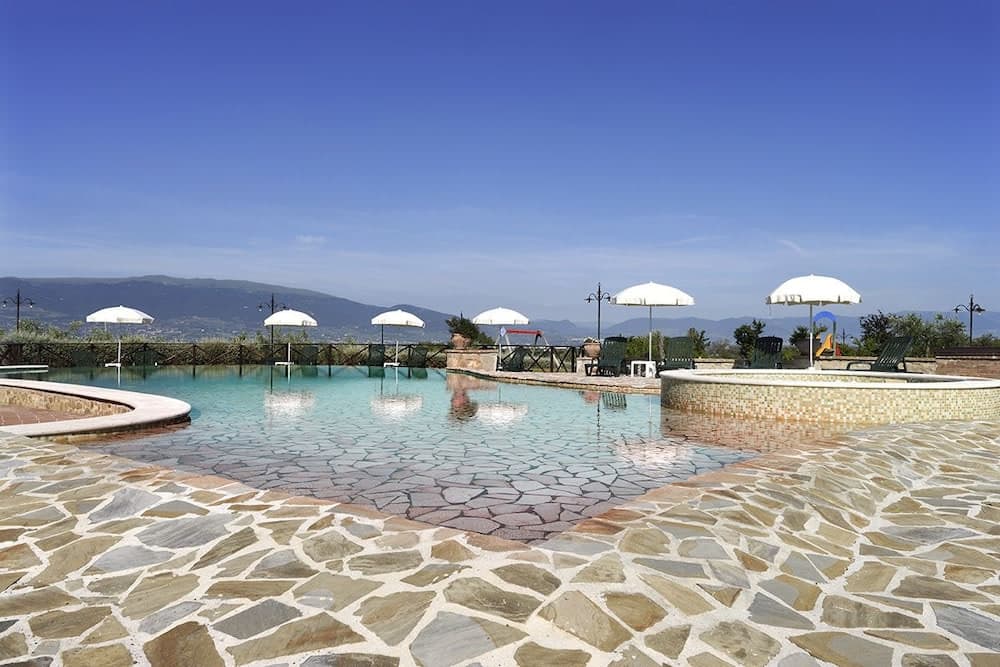 Covered patio with ocean view