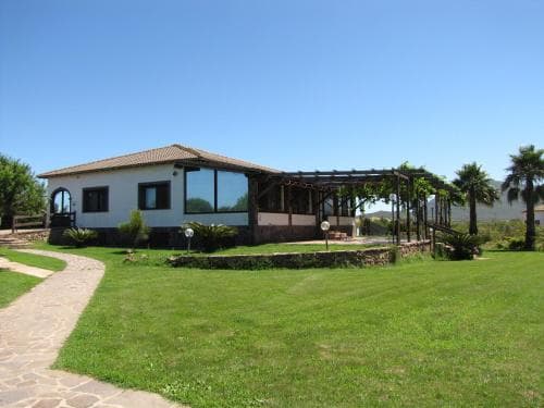 Covered patio with ocean view