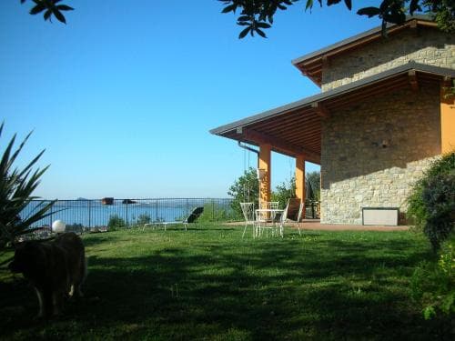 Covered patio with ocean view
