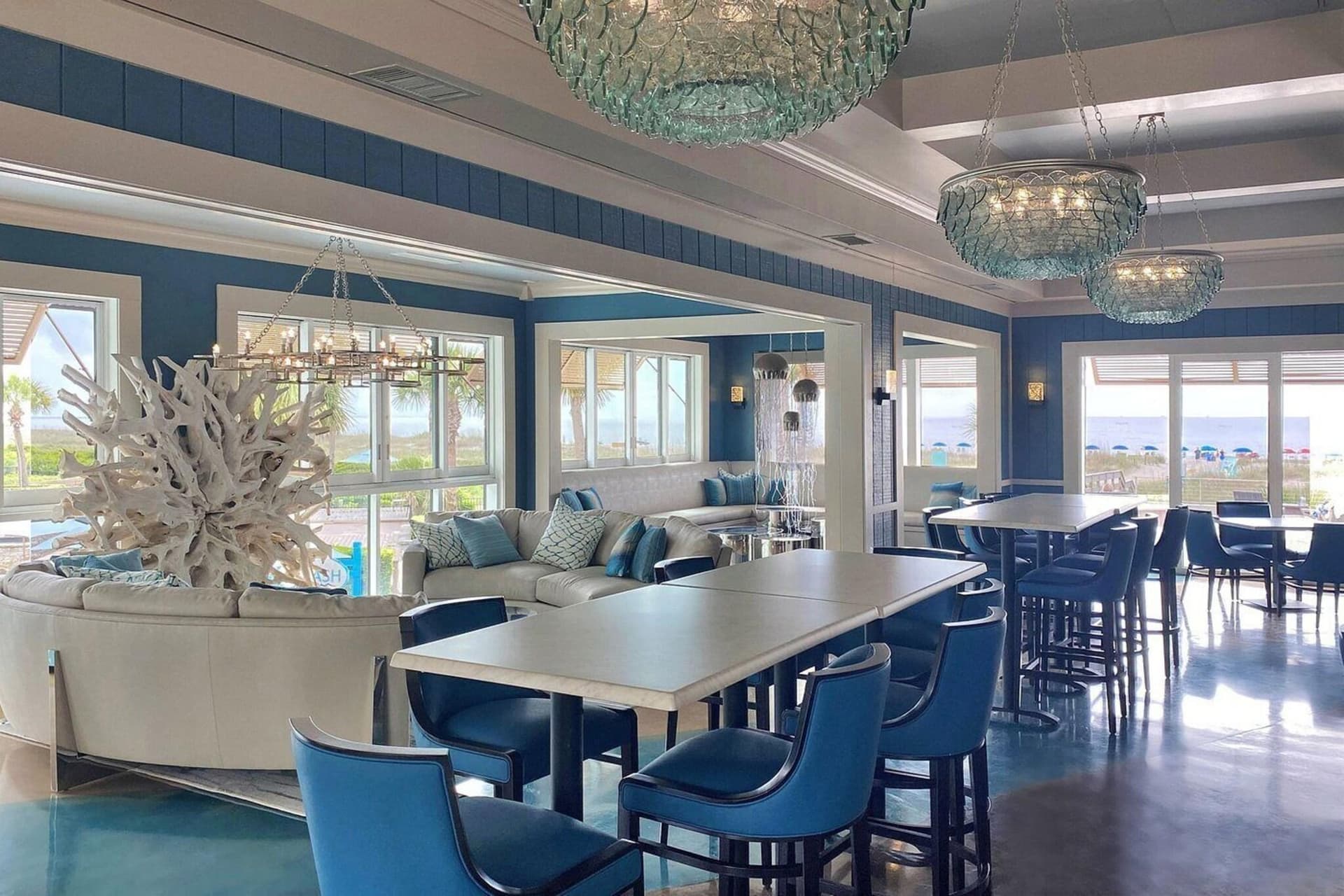 Covered patio with ocean view