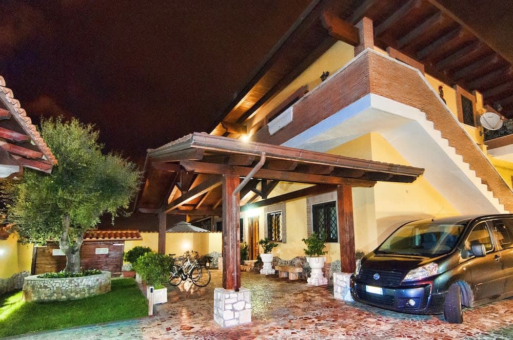 Covered patio with ocean view