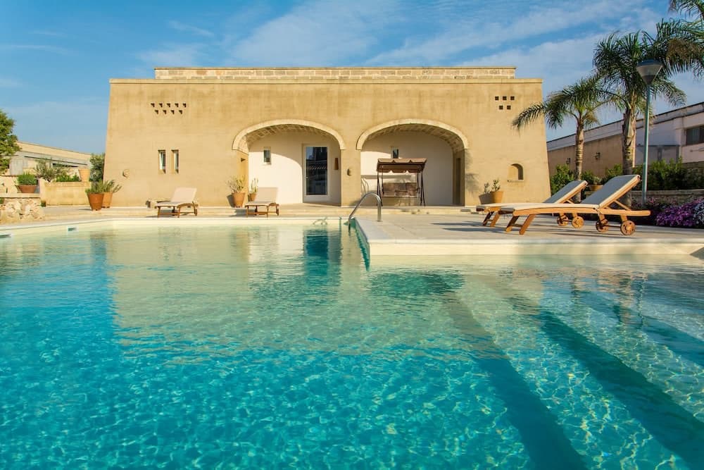 Covered patio with ocean view