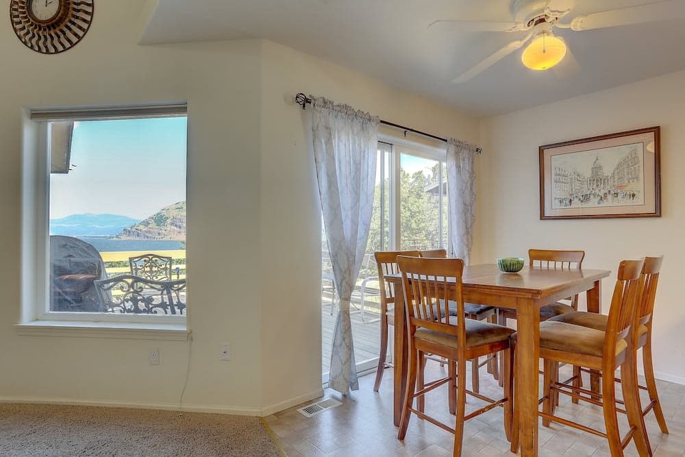 Covered patio with ocean view