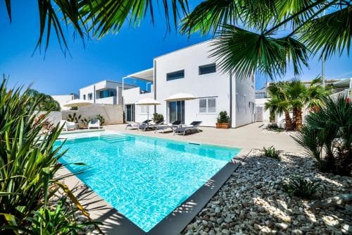 Covered patio with ocean view
