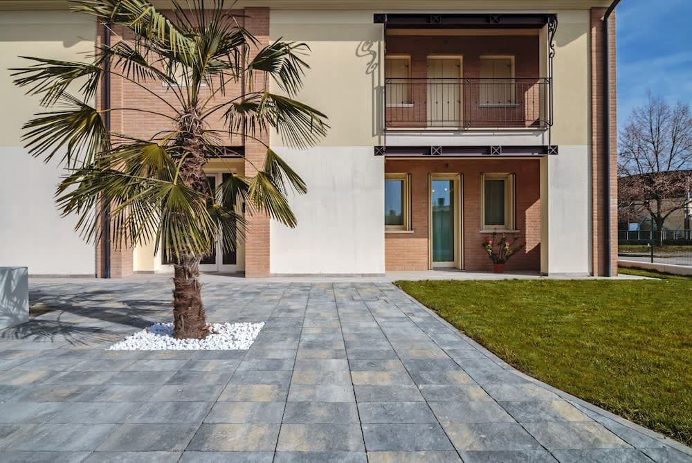 Covered patio with ocean view