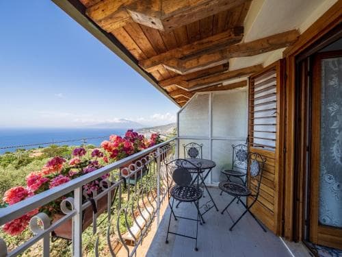 Covered patio with ocean view