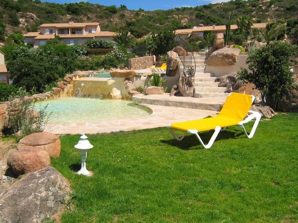 Covered patio with ocean view