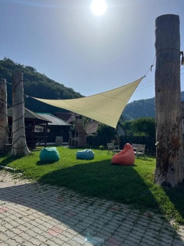 Covered patio with ocean view