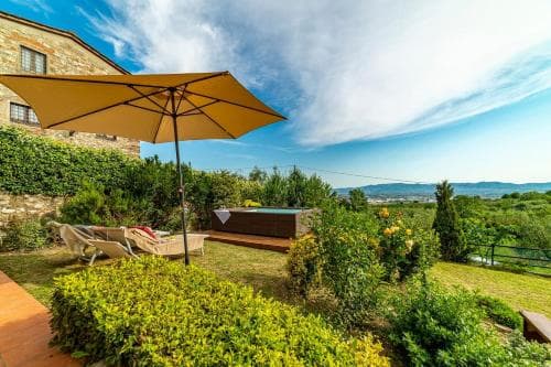 Covered patio with ocean view