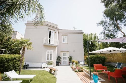 Covered patio with ocean view