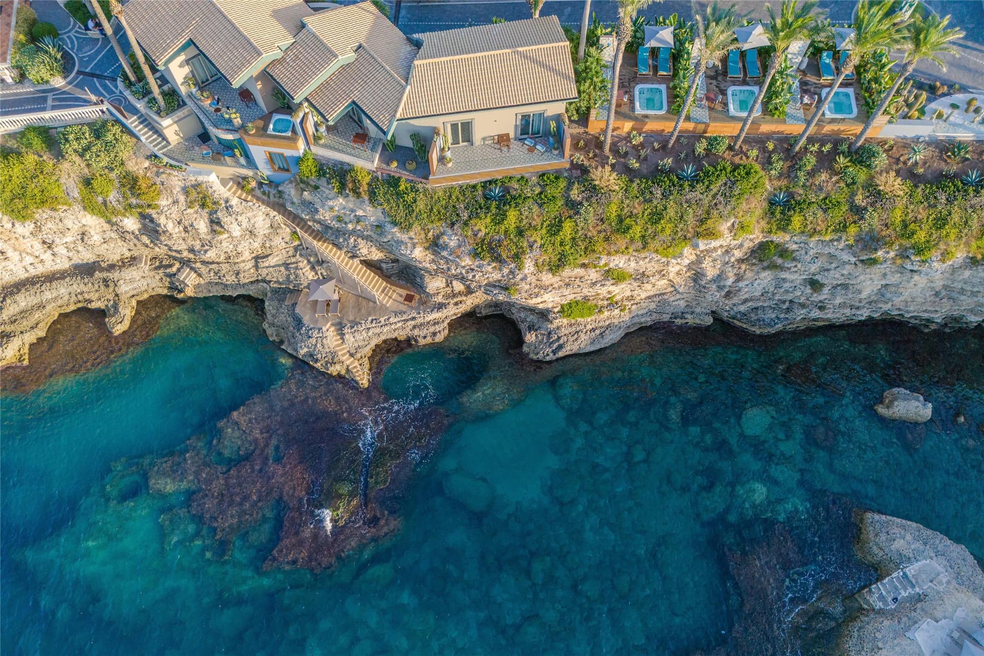 Covered patio with ocean view