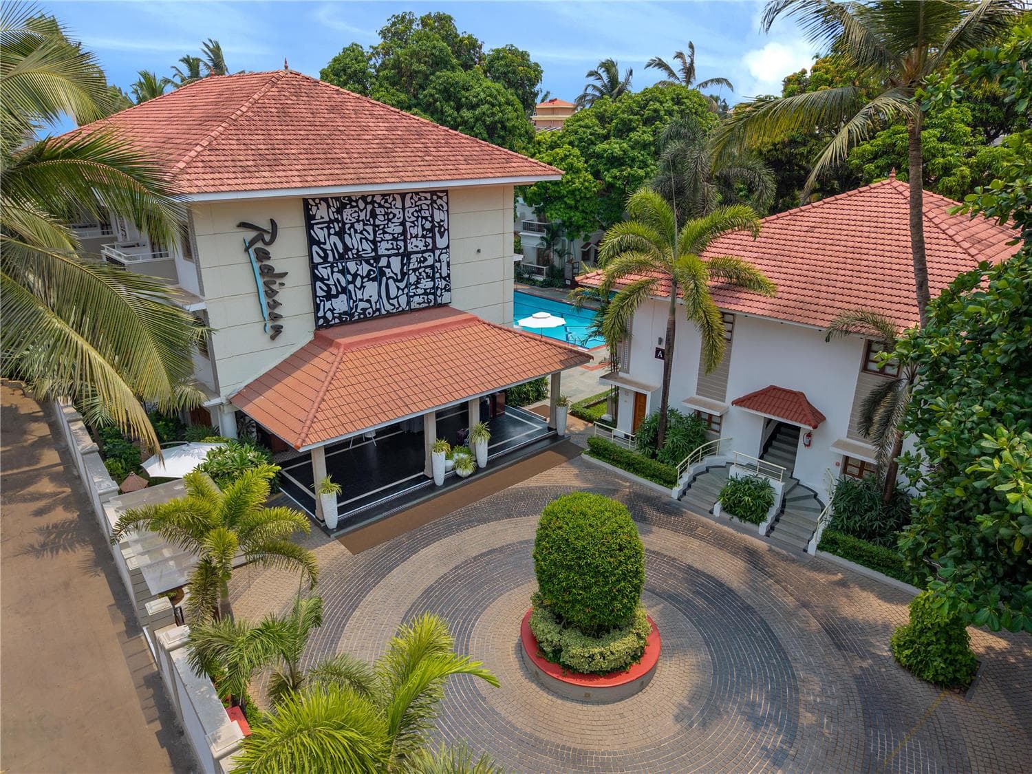 Covered patio with ocean view