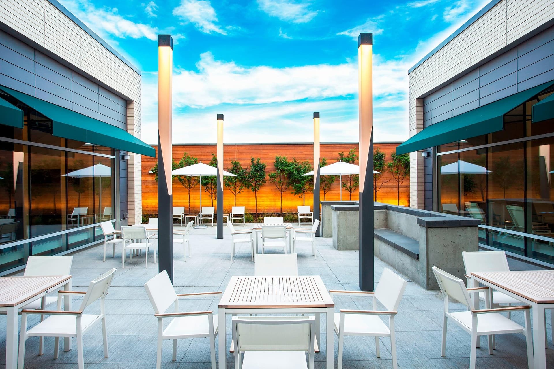 Covered patio with ocean view