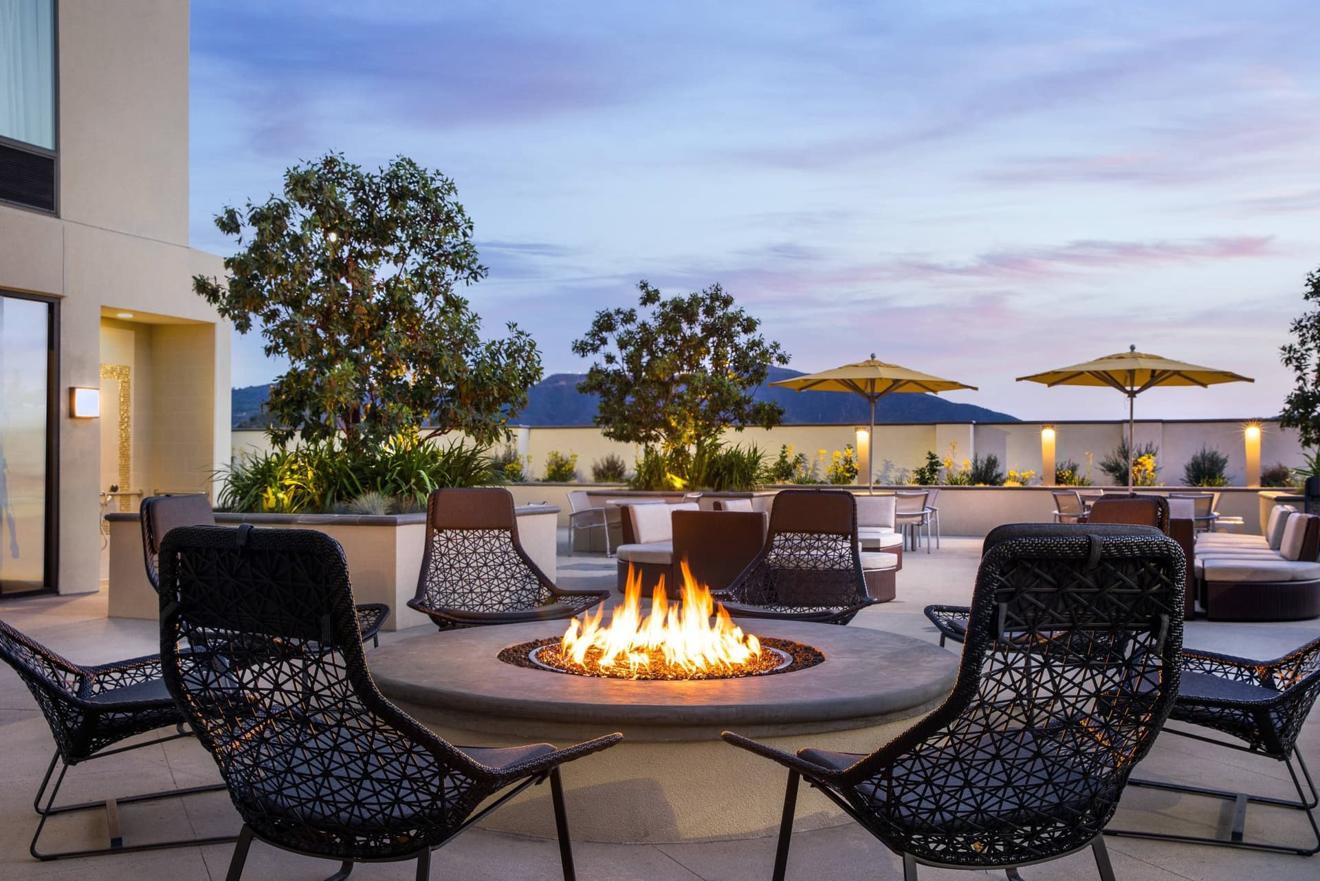 Covered patio with ocean view