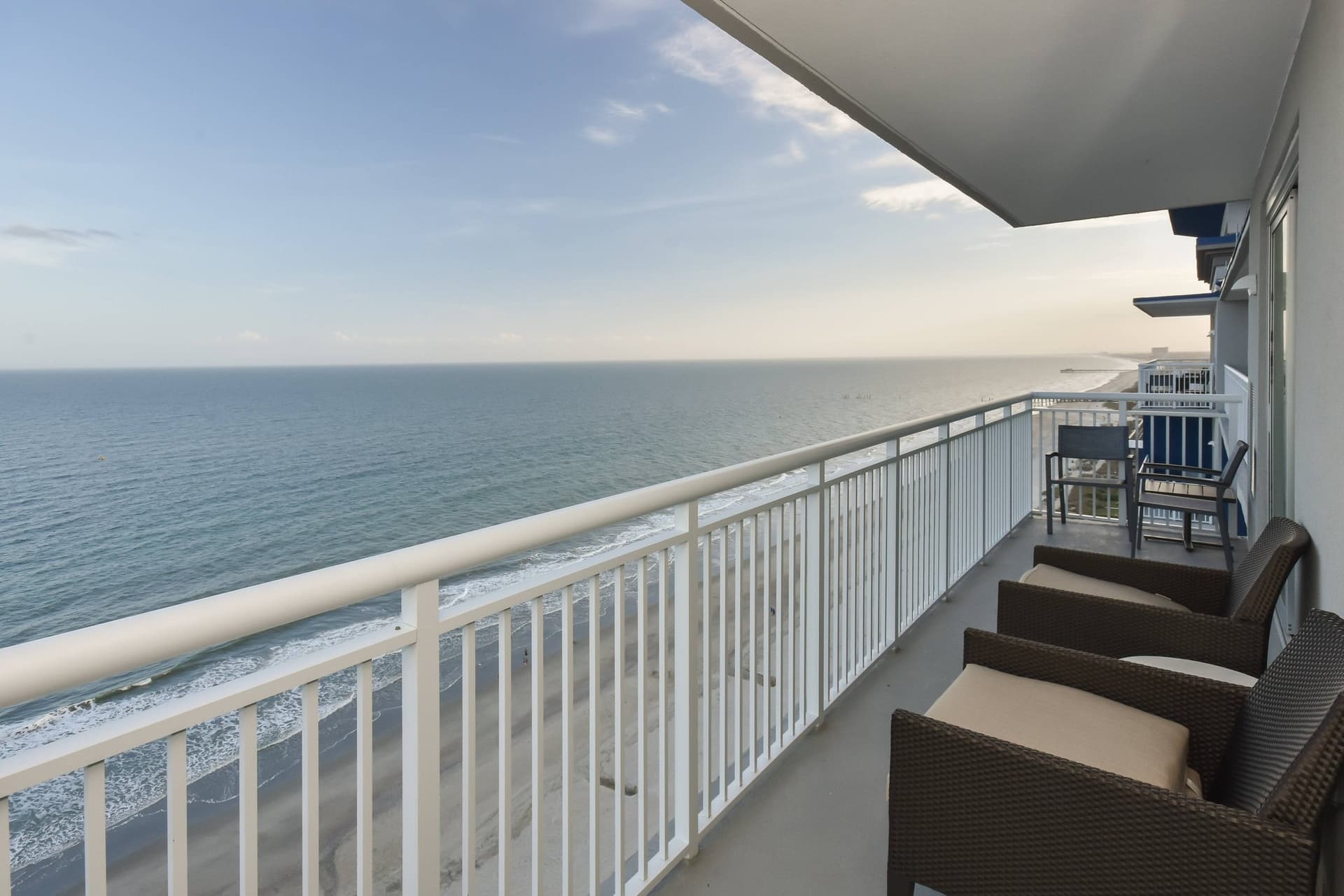 Covered patio with ocean view