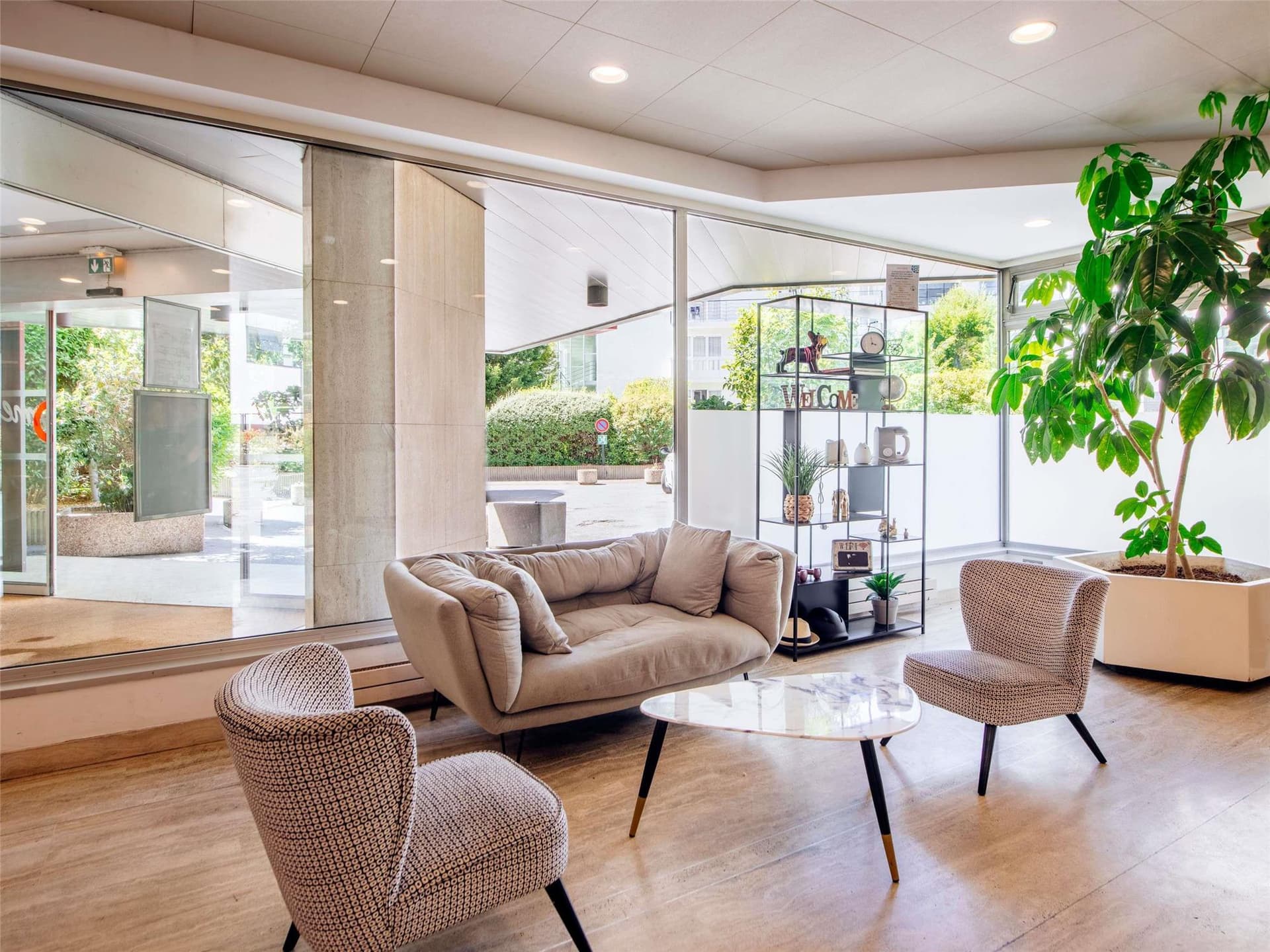Covered patio with ocean view