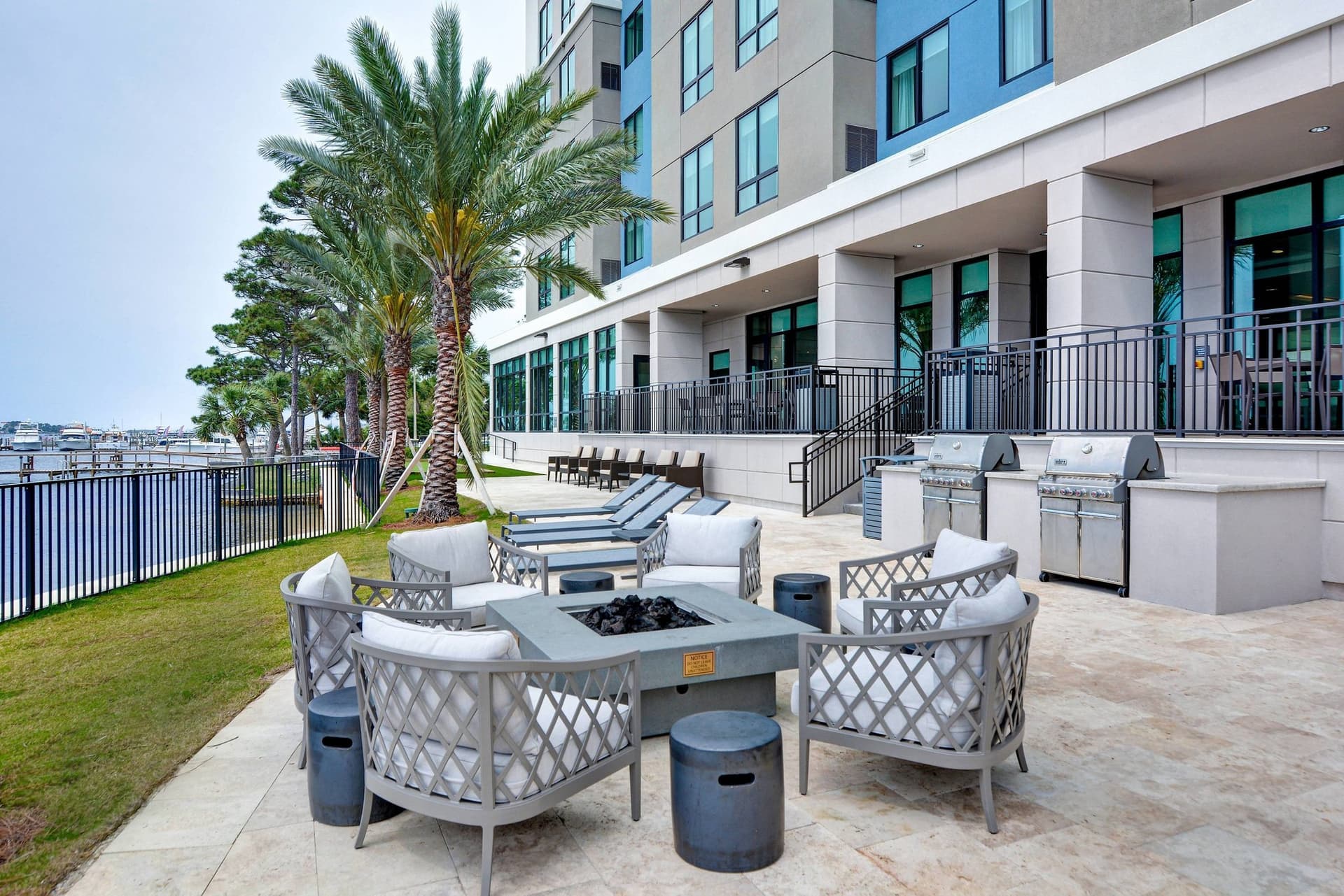 Covered patio with ocean view