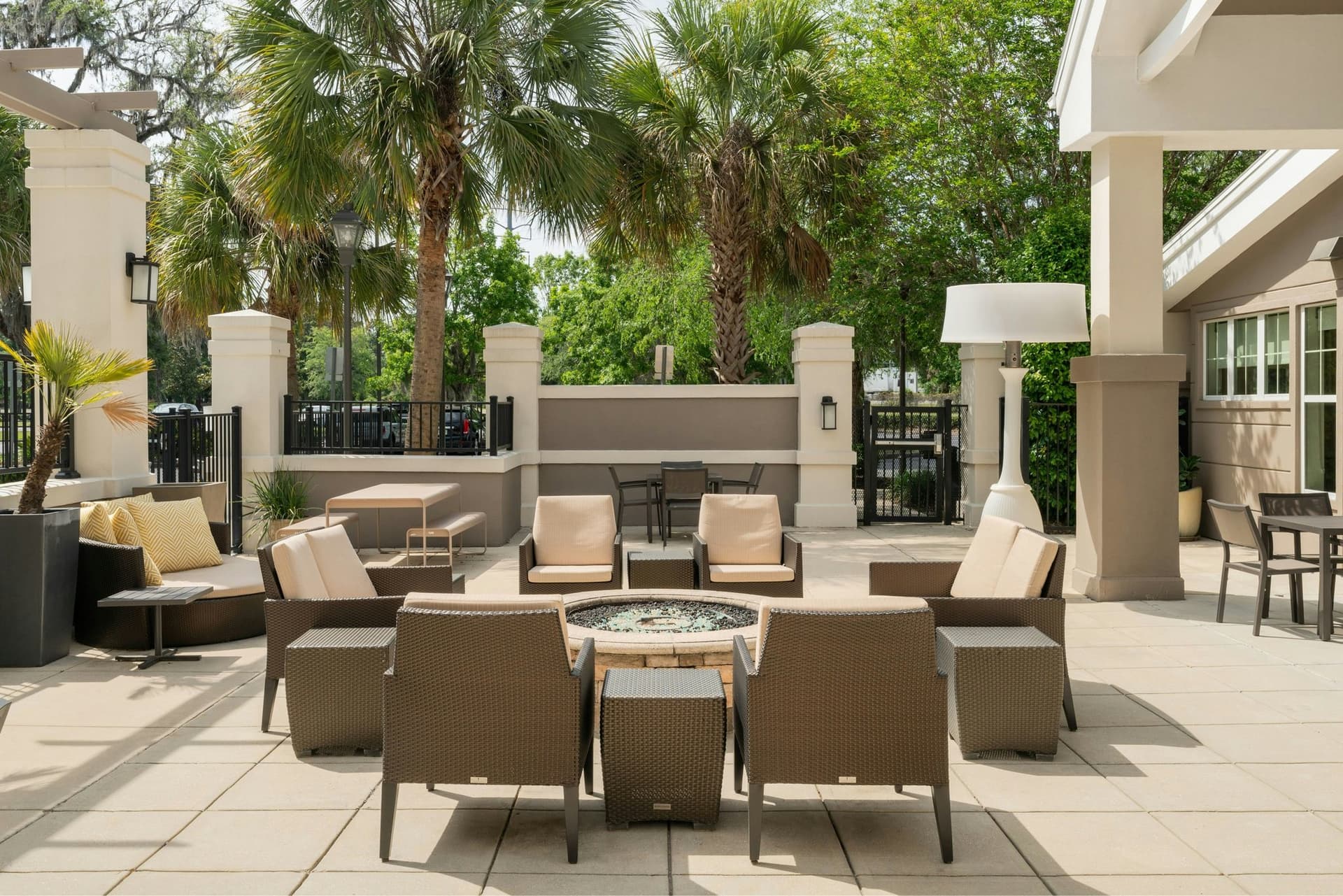 Covered patio with ocean view