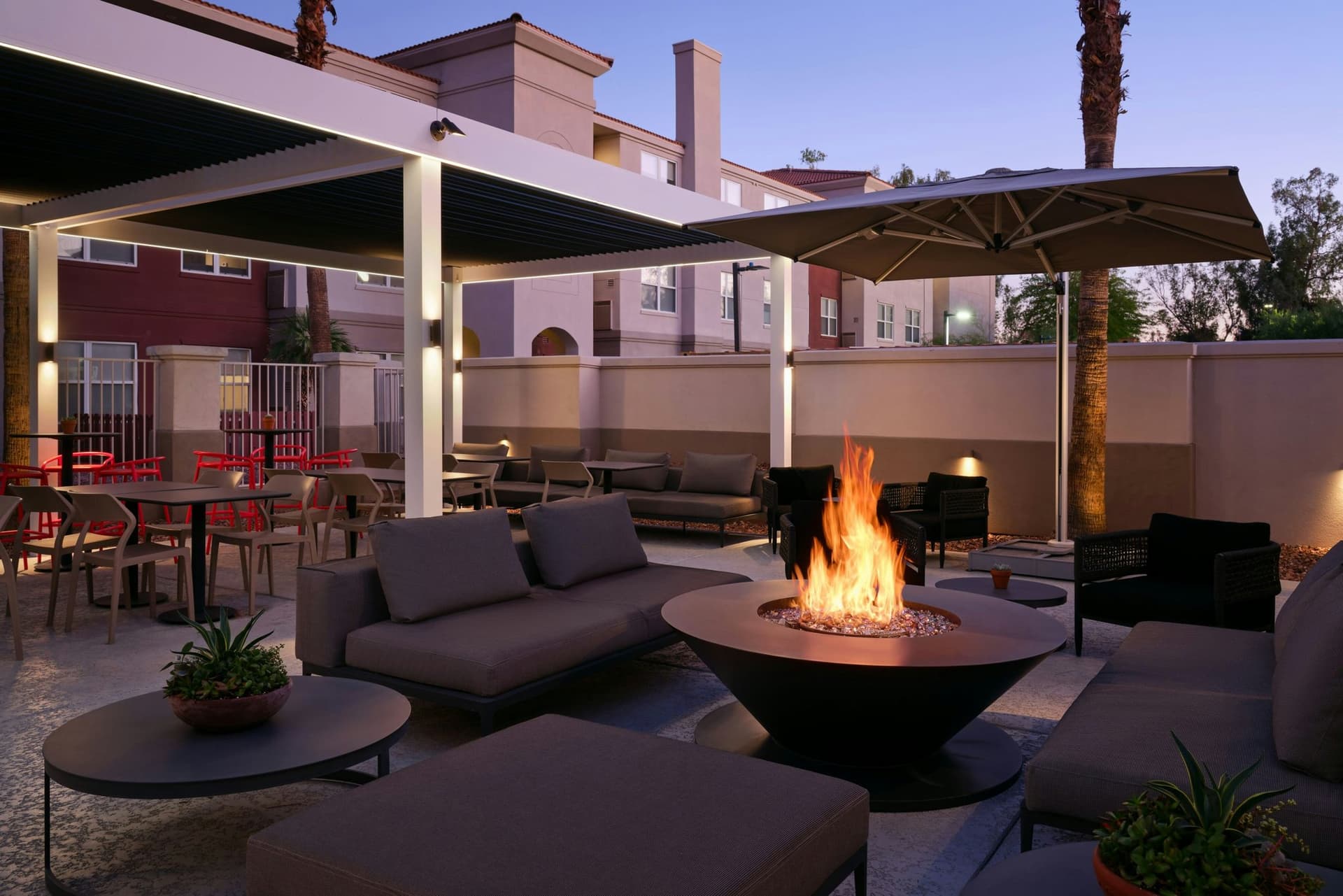 Covered patio with ocean view