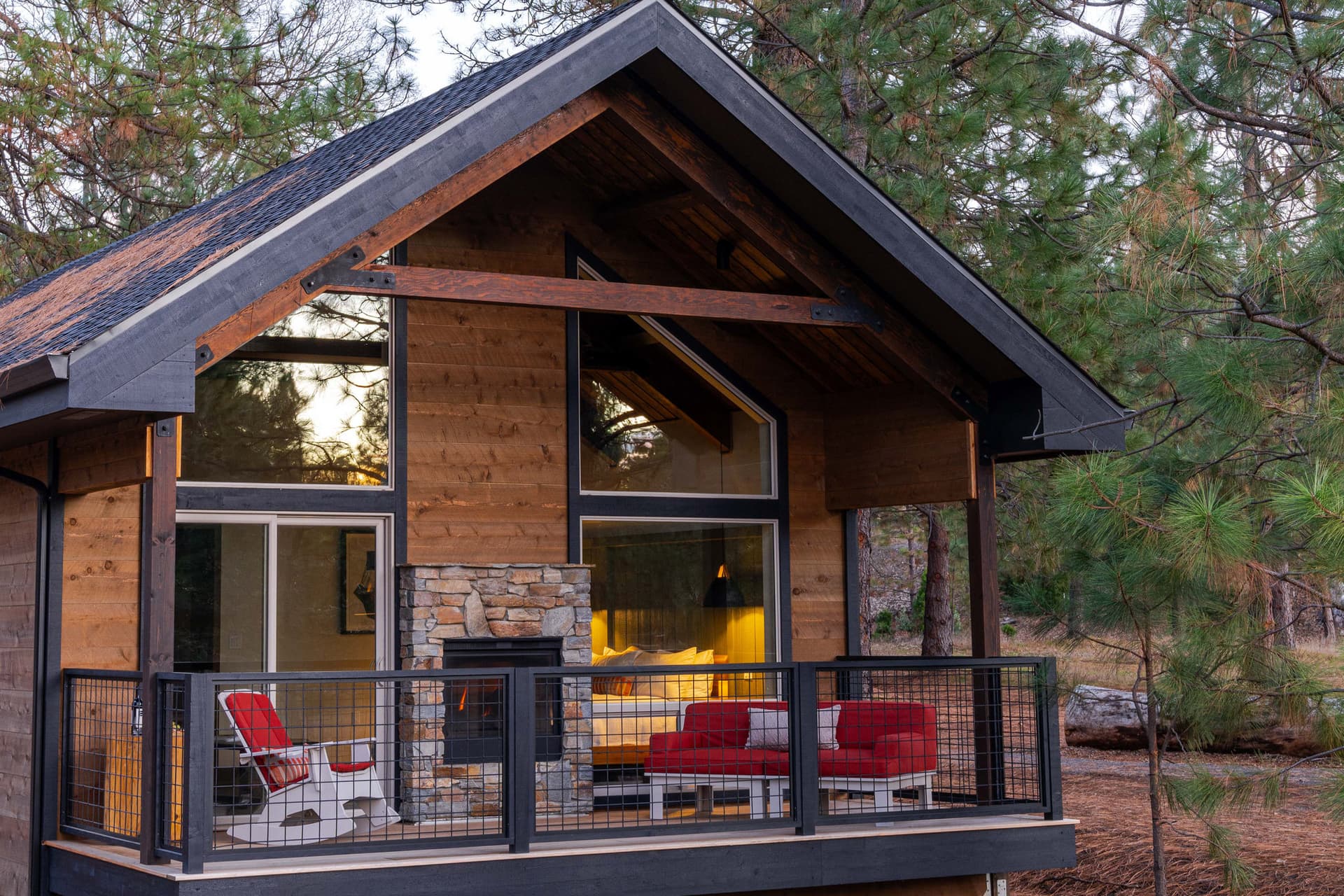Covered patio with ocean view