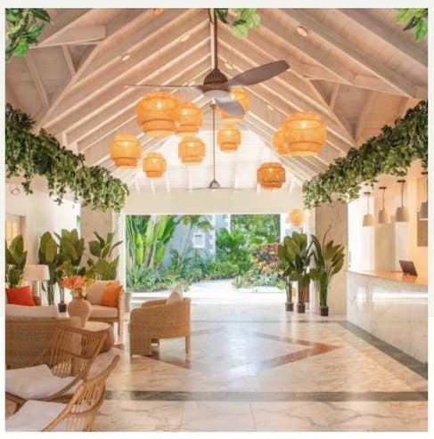 Covered patio with ocean view
