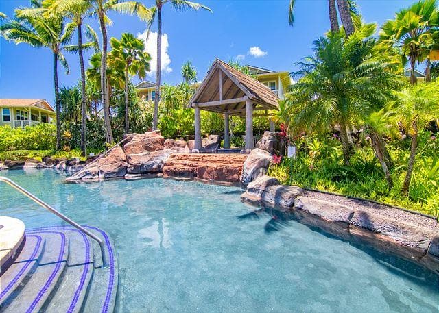 Covered patio with ocean view