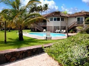 Covered patio with ocean view