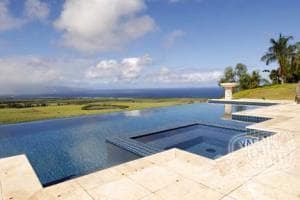 Covered patio with ocean view
