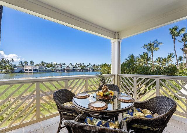 Covered patio with ocean view