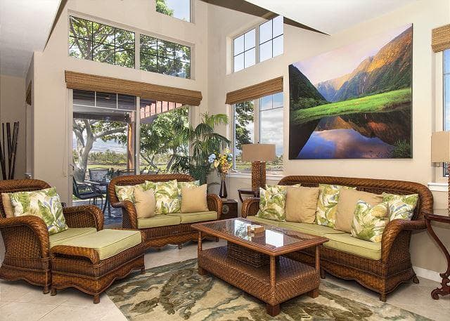 Covered patio with ocean view
