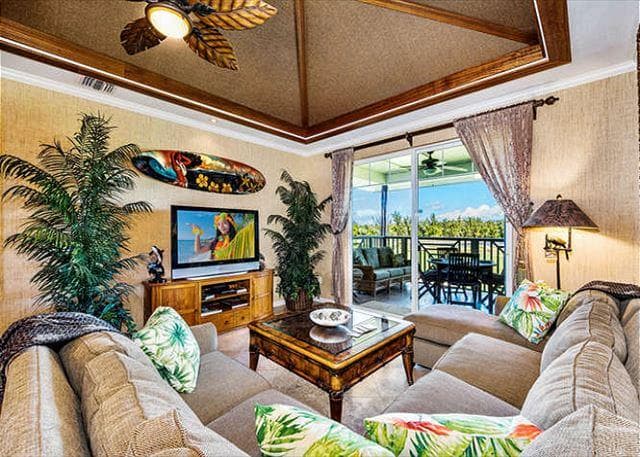 Covered patio with ocean view