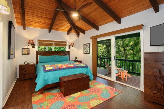 Covered patio with ocean view