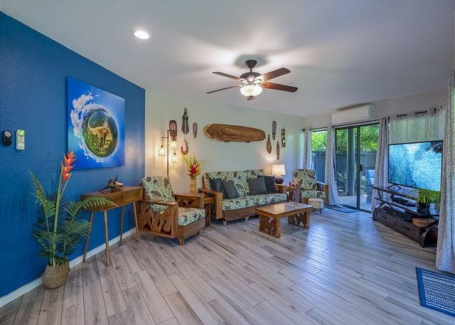 Covered patio with ocean view