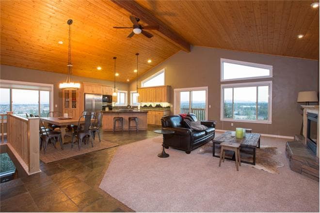 Covered patio with ocean view
