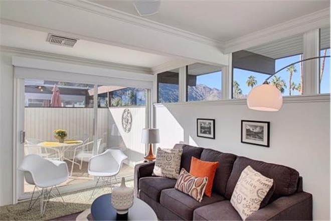 Covered patio with ocean view